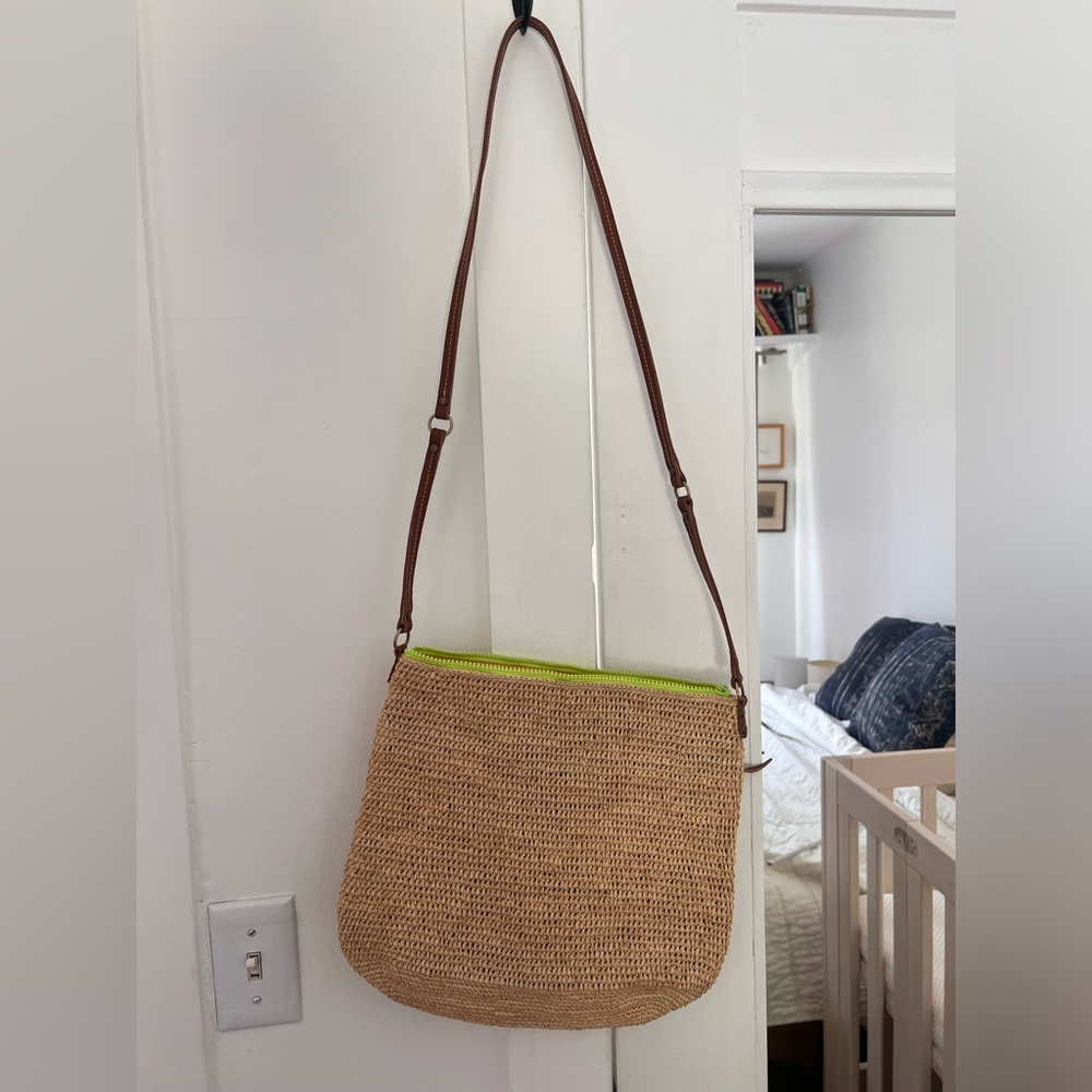 Sans Arcidet Raffia Crossbody